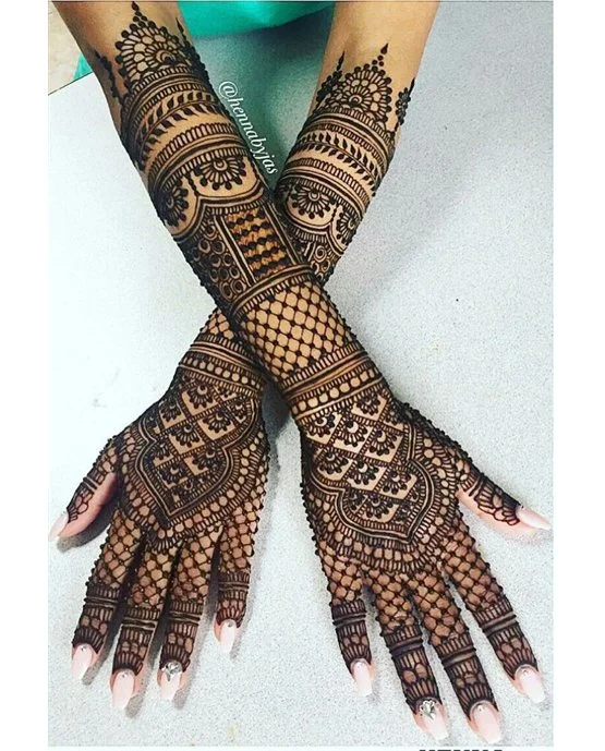 Classic Petal And Peacock Featuring Stylish Full Hand Mehndi Design